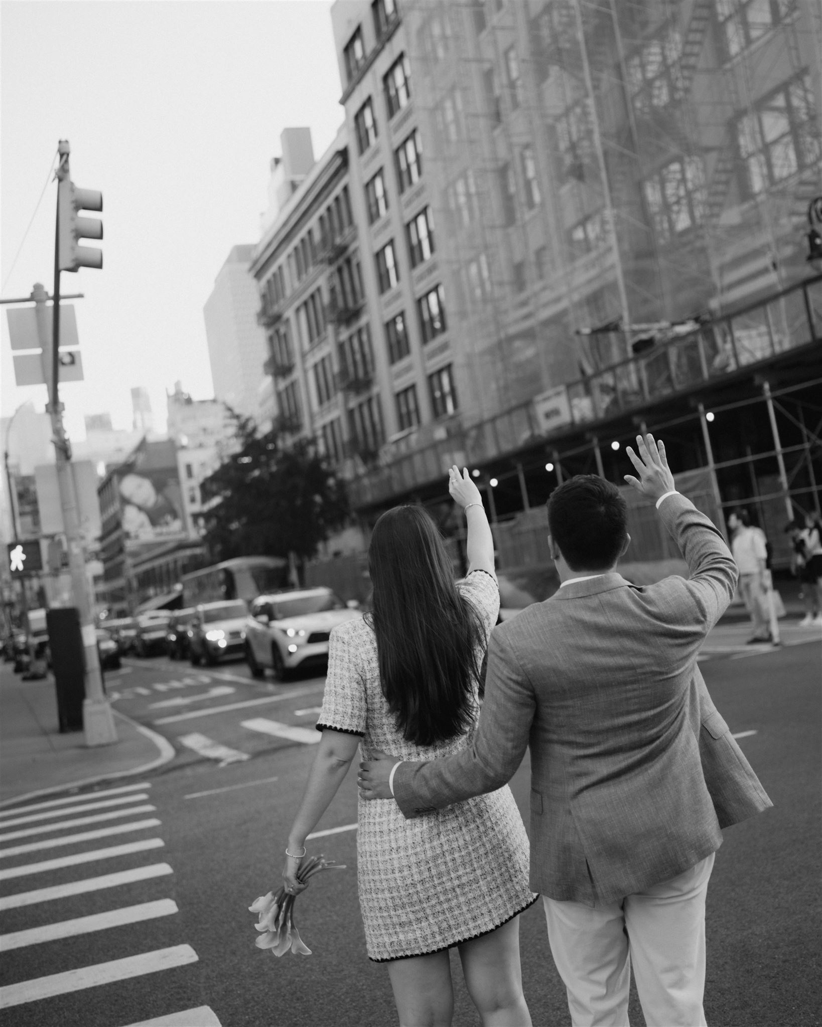 Romantic NYC engagement photos in SoHo and Washington Mews